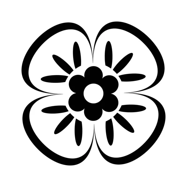 Ikona na białym tle kwiat monochromatyczne — Wektor stockowy