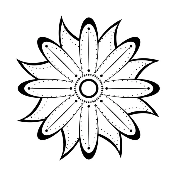 Icono de flor monocromática aislada — Vector de stock