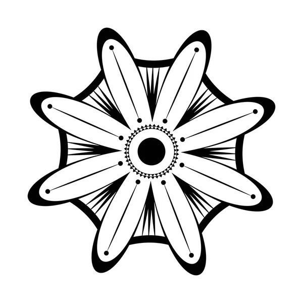 Ikona na białym tle kwiat monochromatyczne — Wektor stockowy
