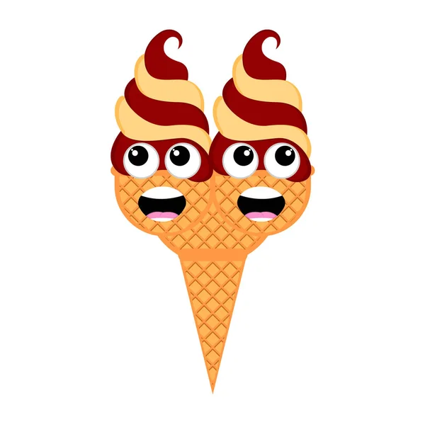 Emoticon gelato felice — Vettoriale Stock