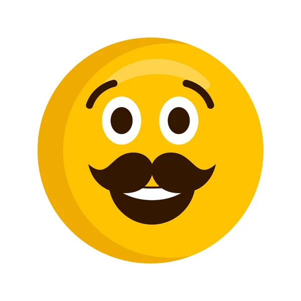 Happy emoji with mustache — Stock Vector