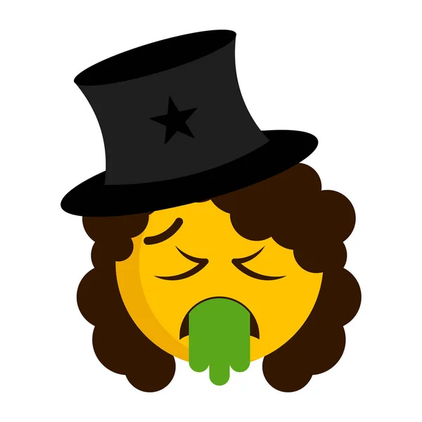 Mago malato emoji con un cappello — Vettoriale Stock