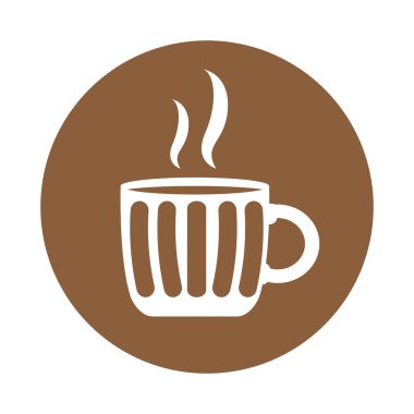 Bir etiket üstünde kahve kupa kutsal kişilerin resmi