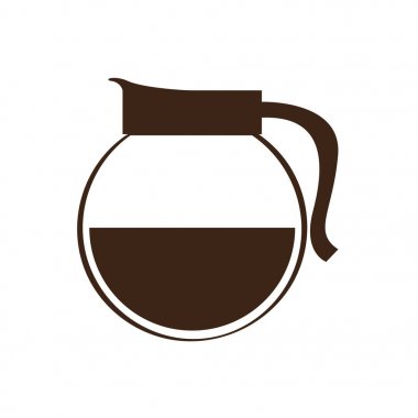 İzole kahve pot siluet