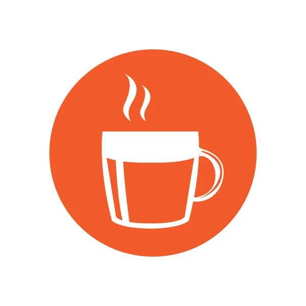Kaffeebecher-Symbol auf einem Etikett — Stockvektor