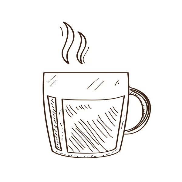 Croquis isolé de tasse à café rétro — Image vectorielle