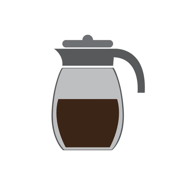 Silueta de cafetera aislada — Vector de stock