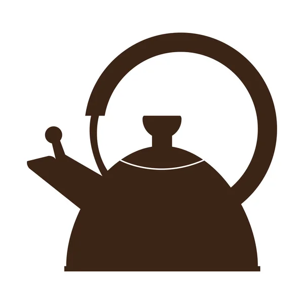 Geïsoleerde silhouet van een koffiepot. — Stockvector