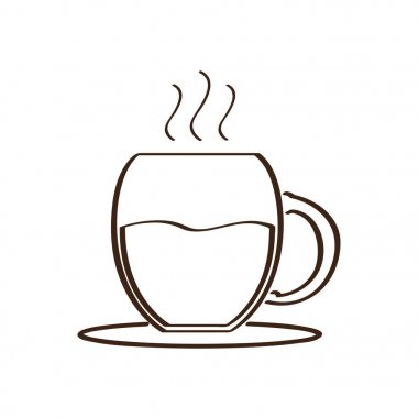 İzole soyut kahve kupa simgesi
