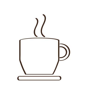 İzole soyut kahve kupa simgesi