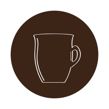 Bir etiket izole kahve kupa simgesine