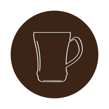 Bir etiket izole kahve kupa simgesine