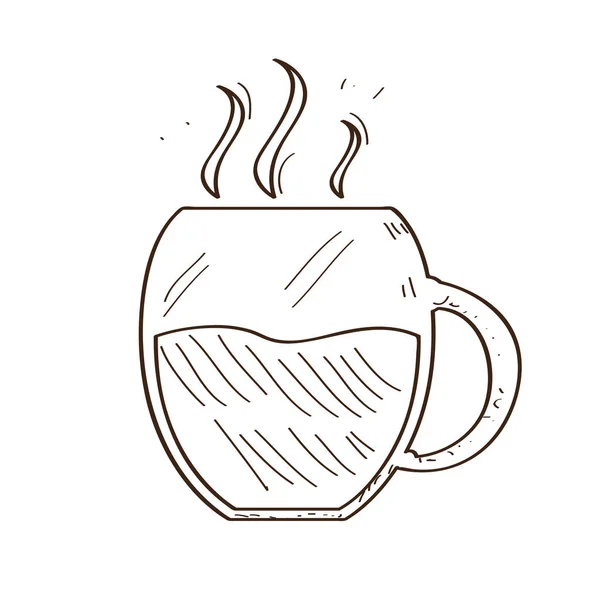 Croquis isolé de tasse à café rétro — Image vectorielle