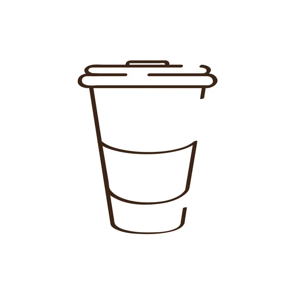 Icono aislado abstracto taza de café de plástico — Vector de stock