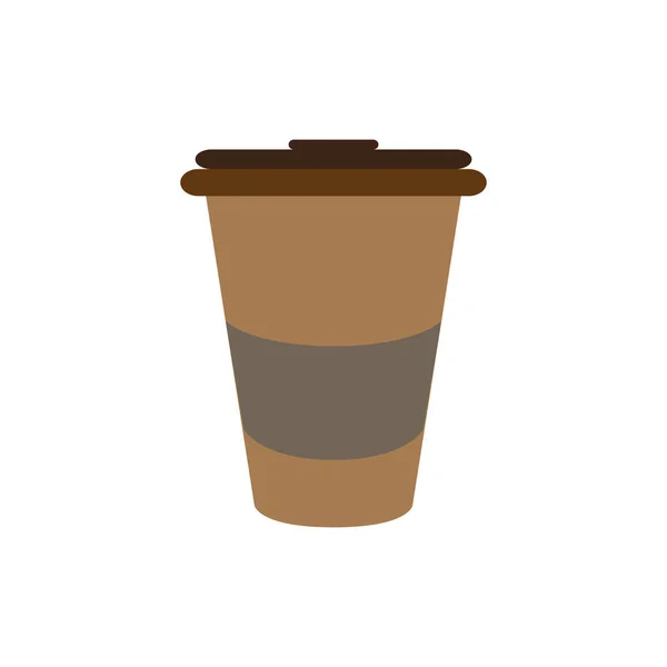 İzole kahve plastik kap simgesi — Stok Vektör