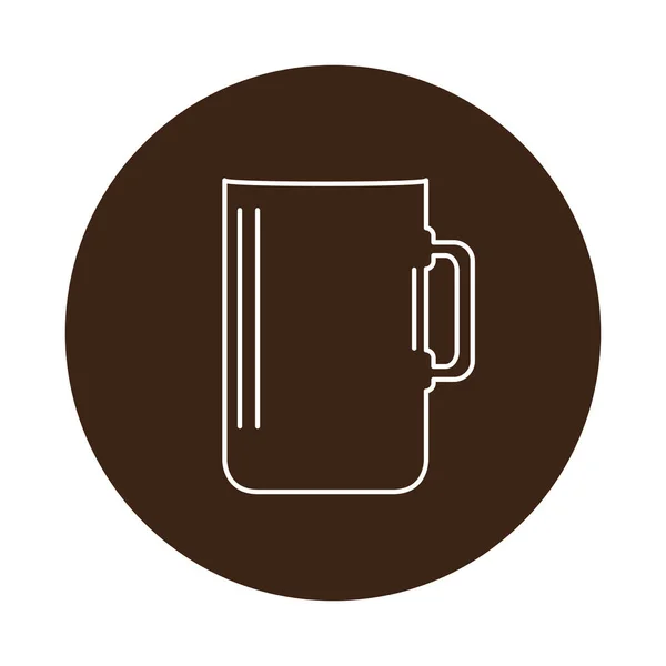 Isolated coffee mug icon on a label — Stock Vector