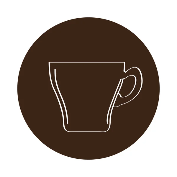 Isolated coffee mug icon on a label — Stock Vector