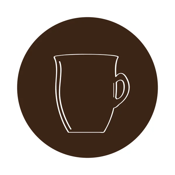 Icono de taza de café aislado en una etiqueta — Vector de stock