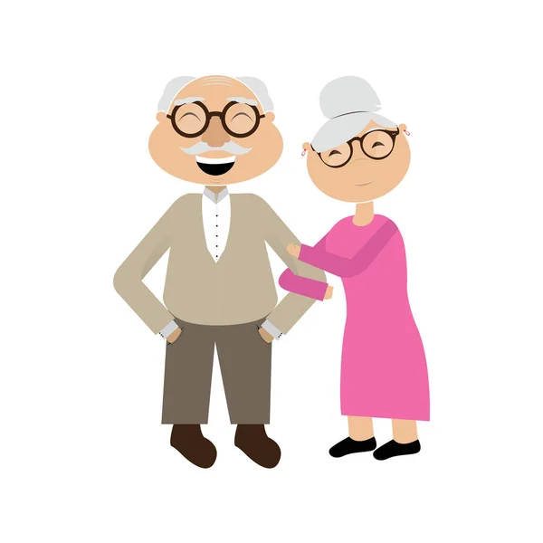 独立祖父母夫妇 — 图库矢量图片