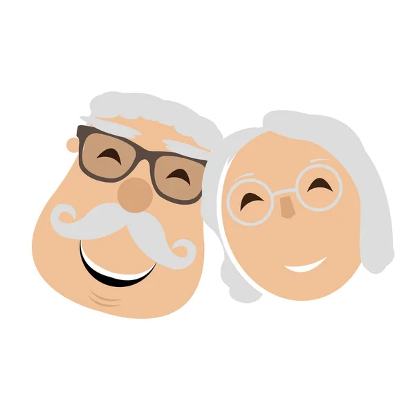 Terisolasi kakek-nenek avatar - Stok Vektor