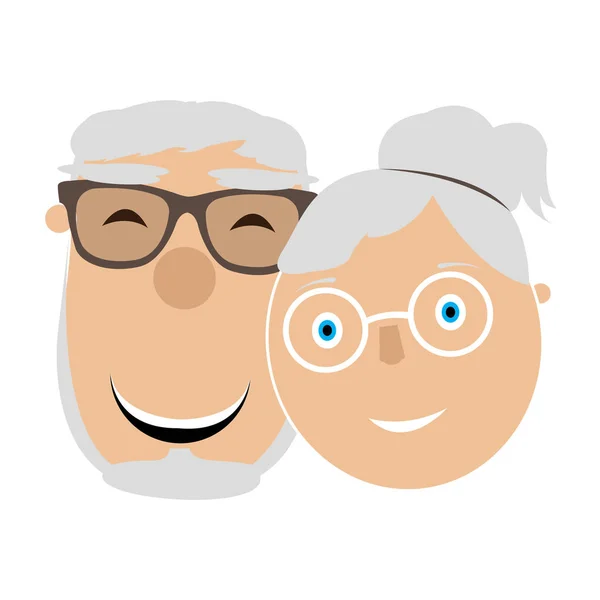 Terisolasi kakek-nenek avatar - Stok Vektor