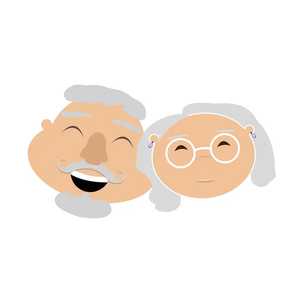 Terisolasi kakek-nenek avatar - Stok Vektor