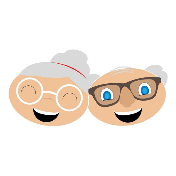 Geïsoleerde grootouders avatar — Stockvector