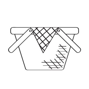 Boş piknik sepeti kroki