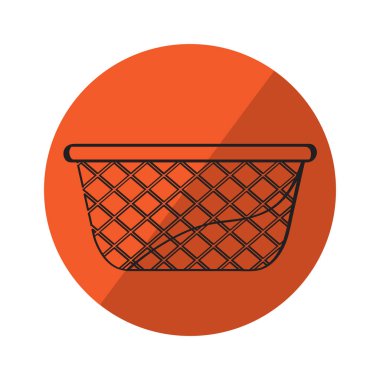 Bir piknik sepeti bir etiket üzerinde taslağını