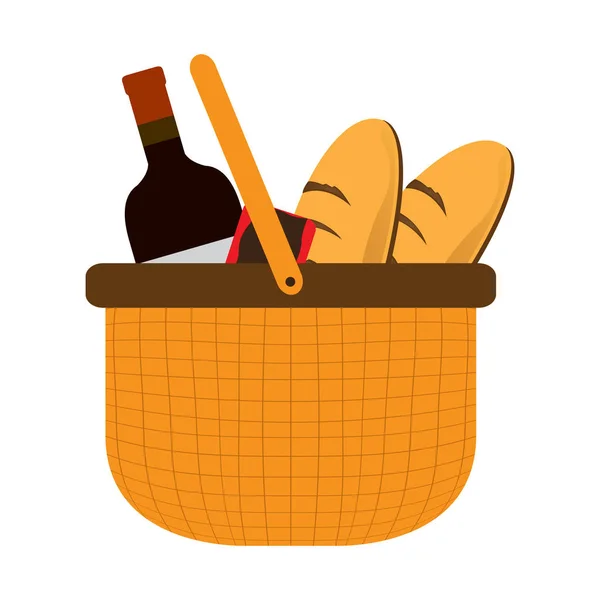 Basket picnic icon — Stock Vector