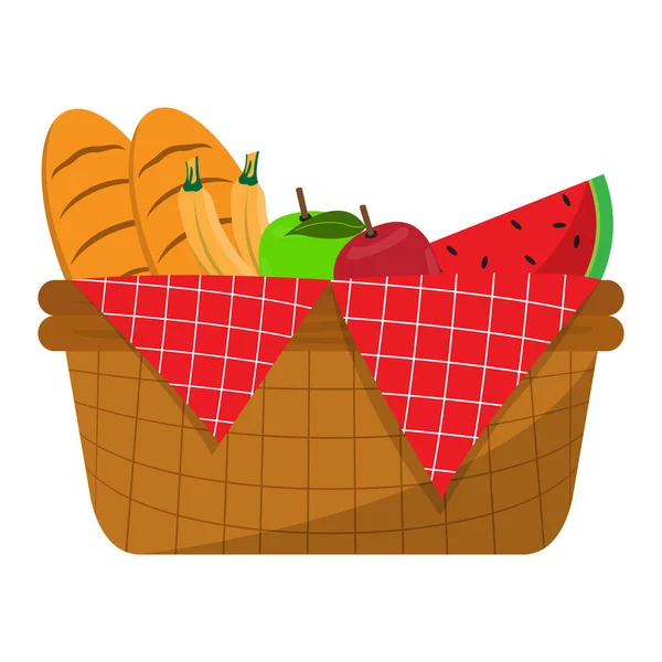 Pictogram van de picknick mand — Stockvector