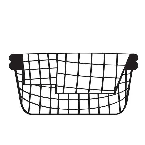 Empty picnic basket sketch — Stock Vector