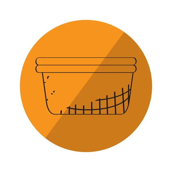 Esboço de uma cesta de piquenique em uma etiqueta —  Vetores de Stock