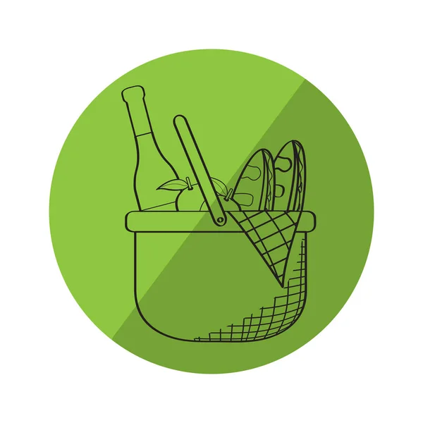 标签上野餐篮的草图 — 图库矢量图片