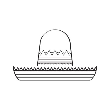 Geleneksel Meksika şapkası çizimi