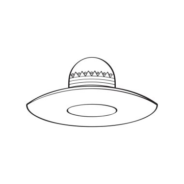 Geleneksel Meksika şapkası çizimi