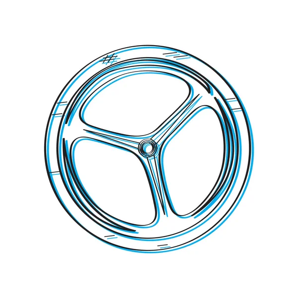 Bike wheel outline — Stock Vector