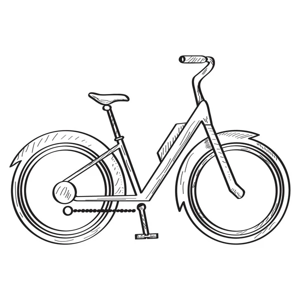 Croquis isolé de vélo — Image vectorielle