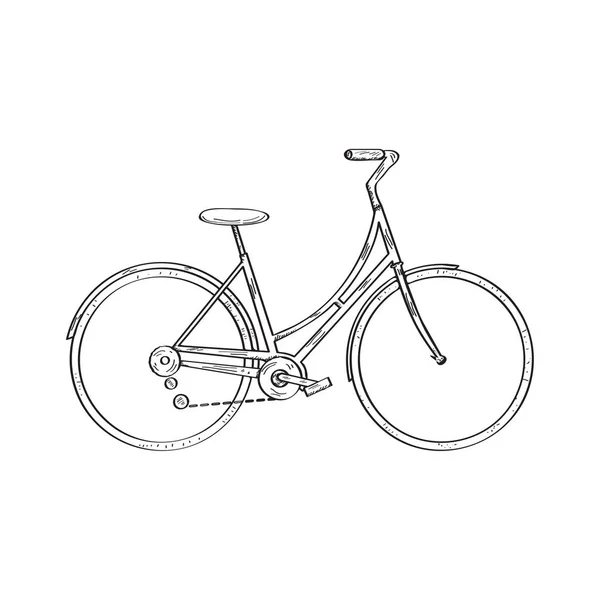 Bosquejo de bicicleta aislado — Vector de stock