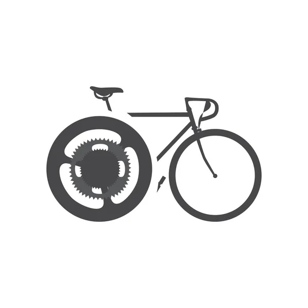 Silhouette de vélo isolée — Image vectorielle