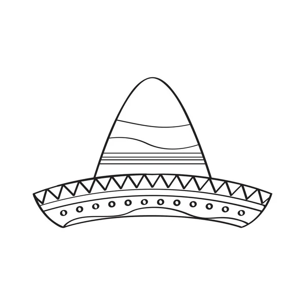 Desenho tradicional de chapéu mexicano —  Vetores de Stock