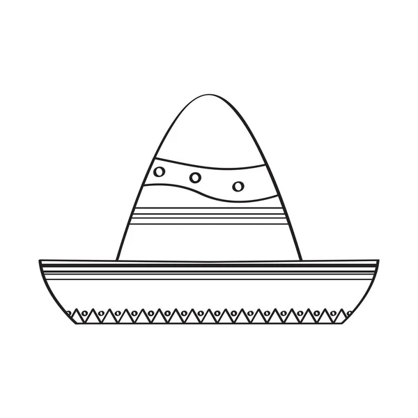 Geleneksel Meksika şapkası çizimi — Stok Vektör