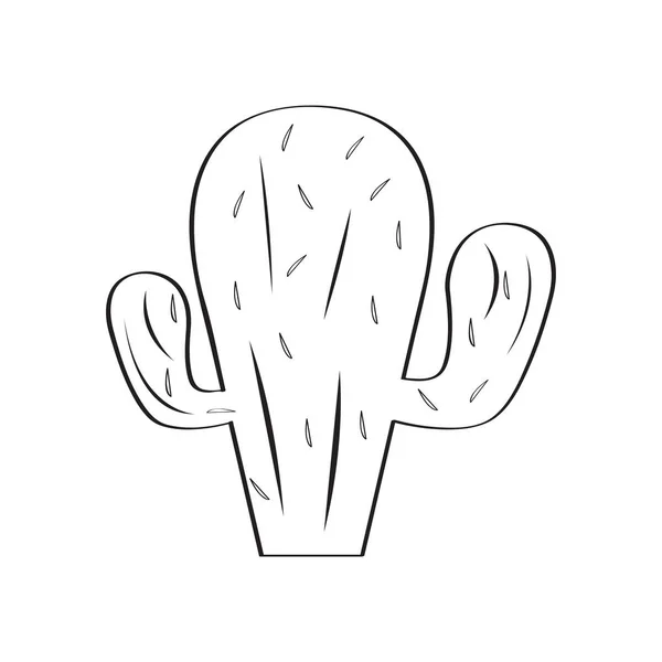 Esbozo de cactus aislado — Archivo Imágenes Vectoriales