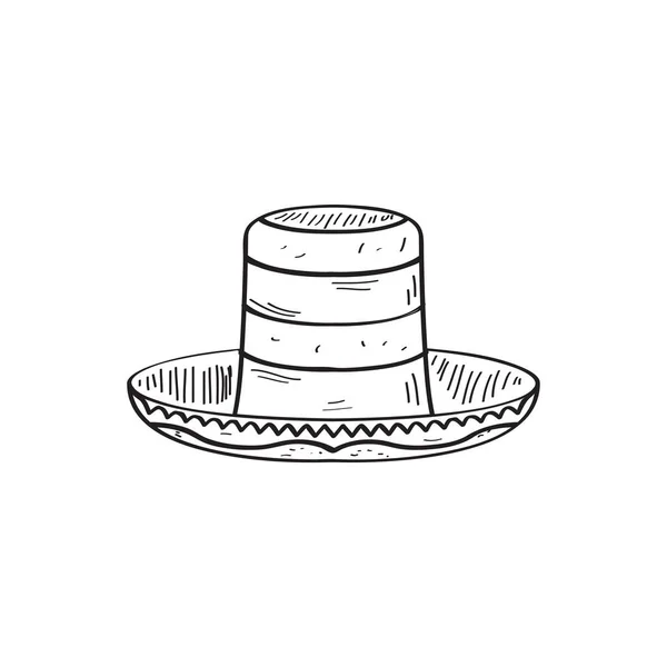 Traditionell mexikansk hatt skiss — Stock vektor