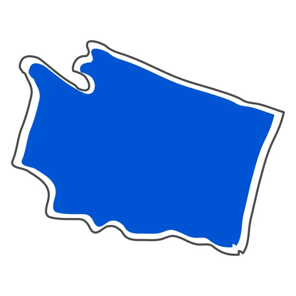 华盛顿州的独立地图 — 图库矢量图片