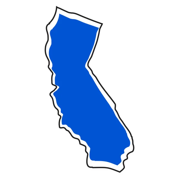 Mappa isolata dello stato della California — Vettoriale Stock