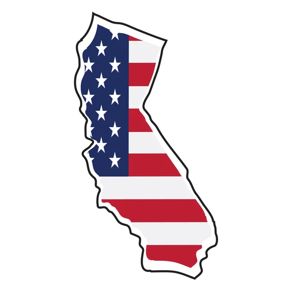 Ізольована карту штату Каліфорнія — стоковий вектор