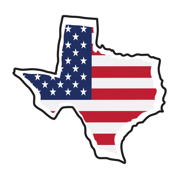 Izolovaná mapa státu Texas — Stockový vektor