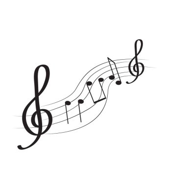 Nota bir pentagram üzerinde kümesi