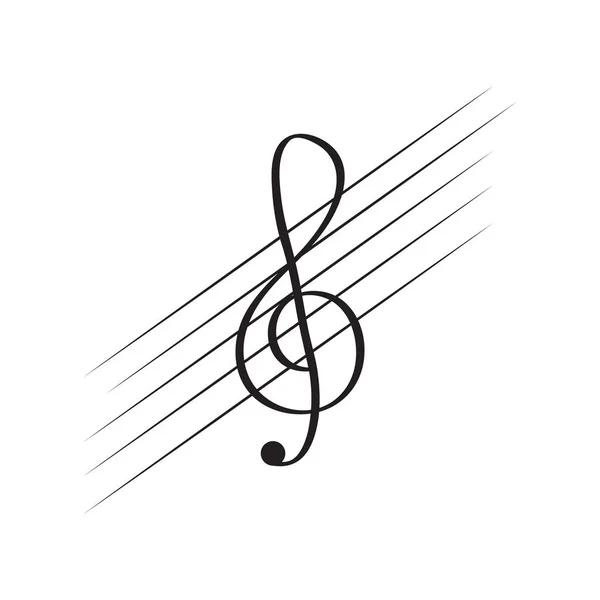 A pentagram elszigetelt violinkulcs Megjegyzés — Stock Vector